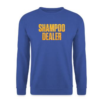 Shampoo Dealer - Unisex Pullover - Royalblau - Vorne - Alina (178cm) & Michal (187cm)