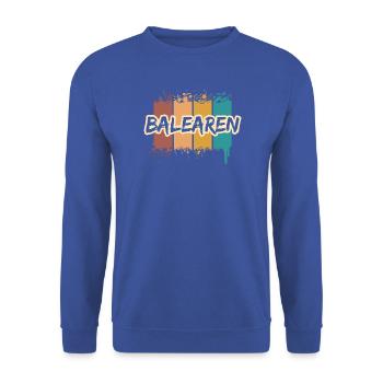 Geschenk für Balearen - Unisex Pullover - Royalblau - Vorne - Alina (178cm) & Michal (187cm)