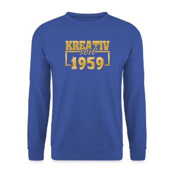 Webdesigner 1959 - Unisex Pullover - Royalblau - Vorne - Alina (178cm) & Michal (187cm)