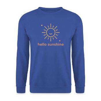 Sunny Smile Sunburst-Design - Unisex Pullover - Royalblau - Vorne - Alina (178cm) & Michal (187cm)