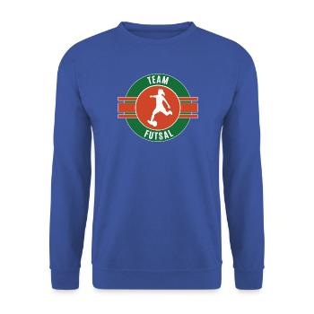Futsal Team Mannschaft Spieler Futsaler Spiel - Unisex Pullover - Royalblau - Vorne - Alina (178cm) & Michal (187cm)
