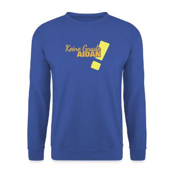 Aidan als Lustig - Unisex Pullover - Royalblau - Vorne - Alina (178cm) & Michal (187cm)
