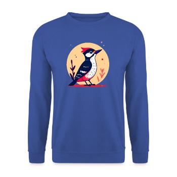 Buntspecht mit roter Haube - Unisex Pullover - Royalblau - Vorne - Alina (178cm) & Michal (187cm)