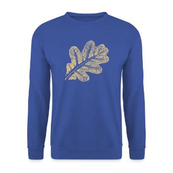 Blatt Eiche / Eichenblatt - Natur Design - Unisex Pullover - Royalblau - Vorne - Alina (178cm) & Michal (187cm)