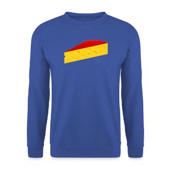 Käseecke mit roter Rinde - Unisex Pullover - Royalblau - Vorne - Alina (178cm) & Michal (187cm)