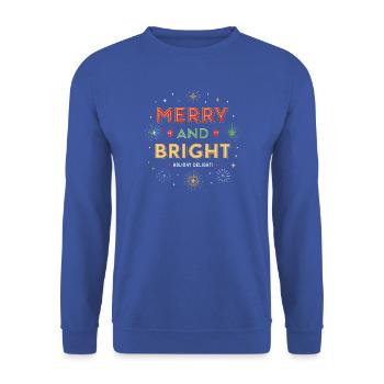 Fröhliche und helle festliche Party - Unisex Pullover - Royalblau - Vorne - Alina (178cm) & Michal (187cm)