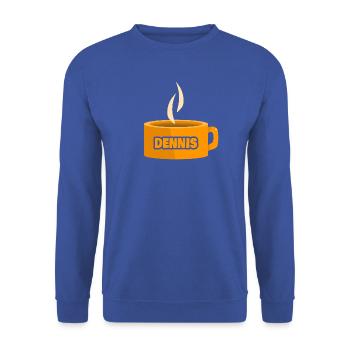 Dennis als Teetasse - Unisex Pullover - Royalblau - Vorne - Alina (178cm) & Michal (187cm)