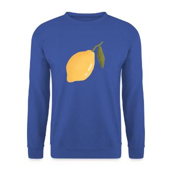 Zitrone Aquarell Skizze - Unisex Pullover - Royalblau - Vorne - Alina (178cm) & Michal (187cm)