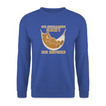 Ich Schnarche Nicht Ich Brumme | Schlafshirt - Unisex Pullover - Royalblau - Vorne - Alina (178cm) & Michal (187cm)