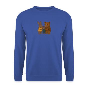 Hase_Maus_Baer_2 - Unisex Pullover - Royalblau - Vorne - Alina (178cm) & Michal (187cm)