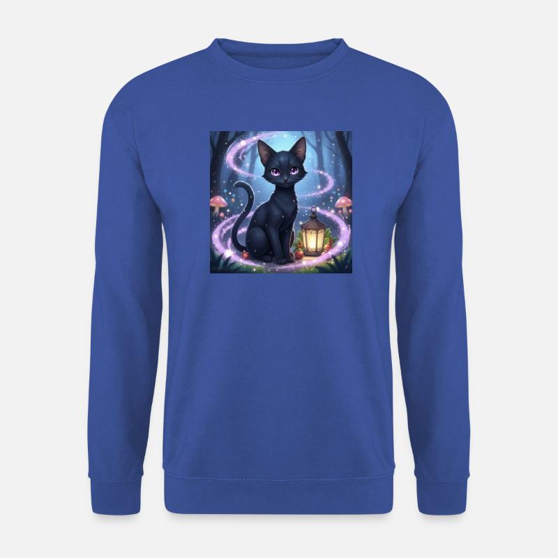 Magische schwarze katze mit laterne - Unisex Pullover - Royalblau