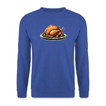 Gebratene Putenplatte - Unisex Pullover - Royalblau - Vorne - Alina (178cm) & Michal (187cm)