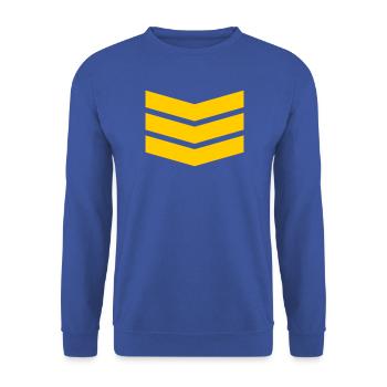 Chevron Stack Fettes Muster - Unisex Pullover - Royalblau - Vorne - Alina (178cm) & Michal (187cm)