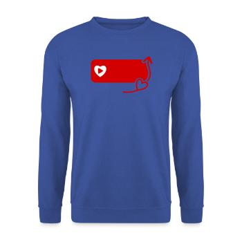 Schönes YouTube-inspiriertes flaches Symbol zum Abonnieren - Unisex Pullover - Royalblau - Vorne - Alina (178cm) & Michal (187cm)
