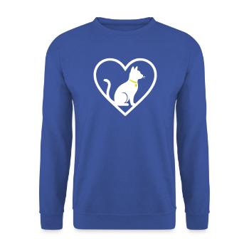 Chat Coeur Silhouette Mignon Cadeau d’Amoureux des Animaux - Sweat-shirt Unisexe - bleu royal - Devant - Alina (178cm) & Michal (187cm)