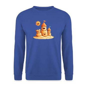 Sonnige Sandburg Lachende Türme - Unisex Pullover - Royalblau - Vorne - Alina (178cm) & Michal (187cm)