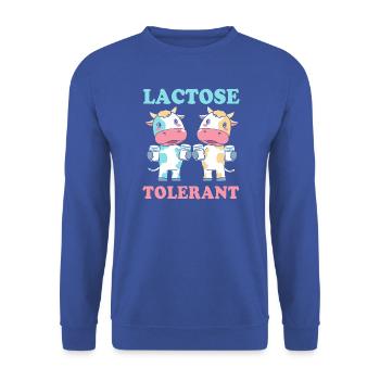 Milch Laktose Blähungen - Unisex Pullover - Royalblau - Vorne - Alina (178cm) & Michal (187cm)
