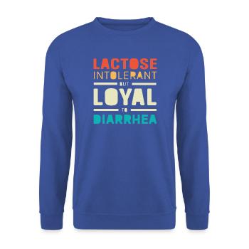 Milch Allergie Laktose Intoleranz Blähungen - Unisex Pullover - Royalblau - Vorne - Alina (178cm) & Michal (187cm)