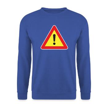 Achtung! Vorsicht Sign - Unisex Pullover - Royalblau - Vorne - Alina (178cm) & Michal (187cm)