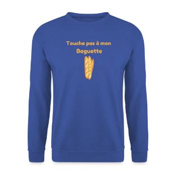 Fass meinen Zauberstab nicht an – Humor-Zauberstab - Unisex Pullover - Royalblau - Vorne - Alina (178cm) & Michal (187cm)
