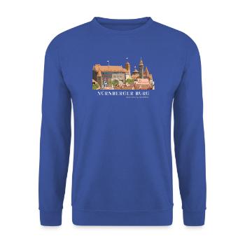 Nürnberger Burg Handzeichnung - Unisex Pullover - Royalblau - Vorne - Alina (178cm) & Michal (187cm)