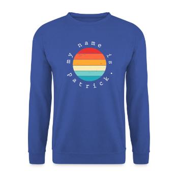 Mein Name ist Patrick - Unisex Pullover - Royalblau - Vorne - Alina (178cm) & Michal (187cm)