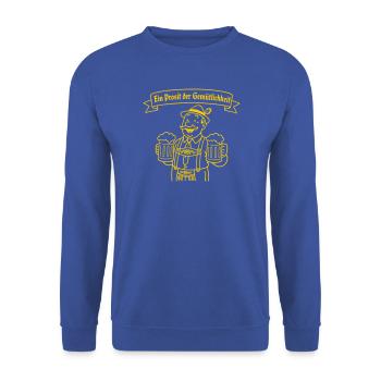 Herr Bier - Ein Prosit der Gemütlichkeit - Unisex Pullover - Royalblau - Vorne - Alina (178cm) & Michal (187cm)
