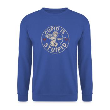 Amor ist dumm. Hass auf Valentinstag. Anti-Valenti - Unisex Pullover - Royalblau - Vorne - Alina (178cm) & Michal (187cm)