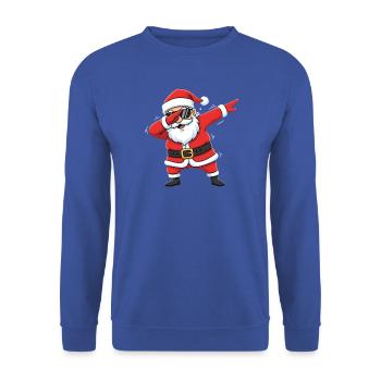 Lustiger Dabbing Weihnachtsmann Dab Santa - Unisex Pullover - Royalblau - Vorne - Alina (178cm) & Michal (187cm)