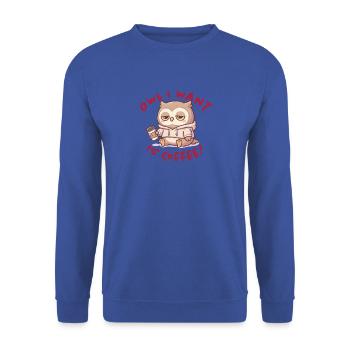 Kaffeeliebe Eule Hoodie - Unisex Pullover - Royalblau - Vorne - Alina (178cm) & Michal (187cm)