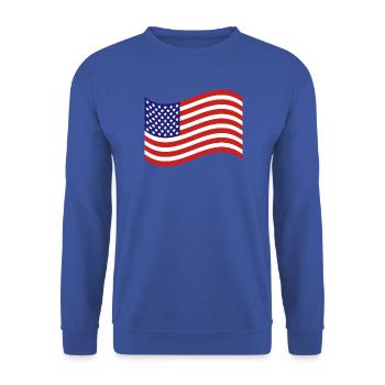 Flagge der Vereinigten Staaten - Unisex Pullover - Royalblau - Vorne - Alina (178cm) & Michal (187cm)