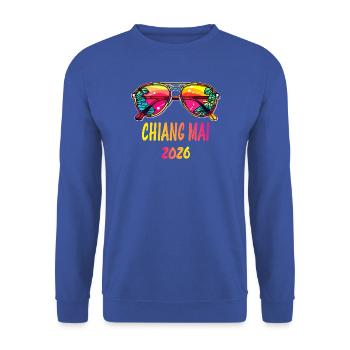 Chiang Mai 2026 Neon Sonnenbrille - Unisex Pullover - Royalblau - Vorne - Alina (178cm) & Michal (187cm)
