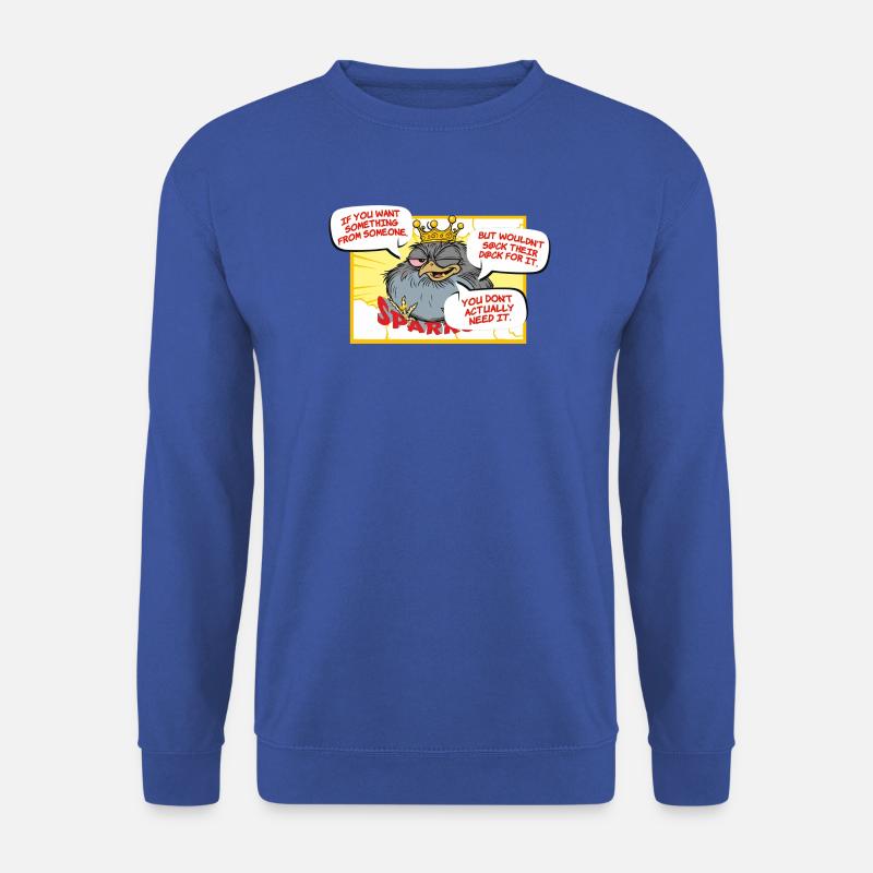 Königliche Krähe mit Funken-Slogan - Unisex Pullover - Royalblau