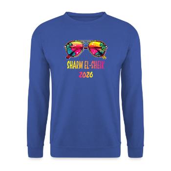 Sharm El-Sheik 2026 Neon Tropen - Unisex Pullover - Royalblau - Vorne - Alina (178cm) & Michal (187cm)