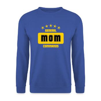 General Mom: Deine Befehle sind Gesetz! - Unisex Pullover - Royalblau - Vorne - Alina (178cm) & Michal (187cm)