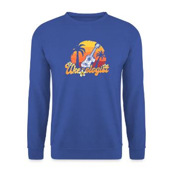 Hawaiian Ukulele Uke Uke-Ologist - Unisex Pullover - Royalblau - Vorne - Alina (178cm) & Michal (187cm)