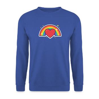 Herz, Regenbogen, Stolz, Liebe - Unisex Pullover - Royalblau - Vorne - Alina (178cm) & Michal (187cm)