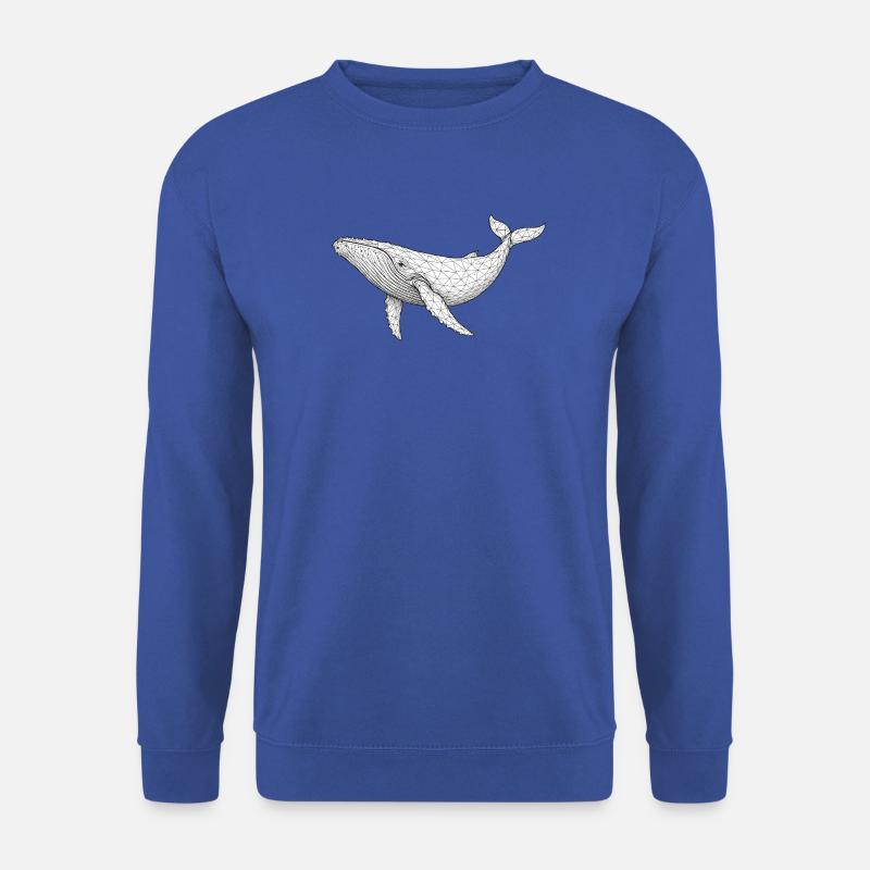 Geometrischer Wal Polygon - Unisex Pullover - Royalblau
