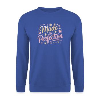 Made To Perfection Zur Perfektion Gereift Perfekt - Unisex Pullover - Royalblau - Vorne - Alina (178cm) & Michal (187cm)