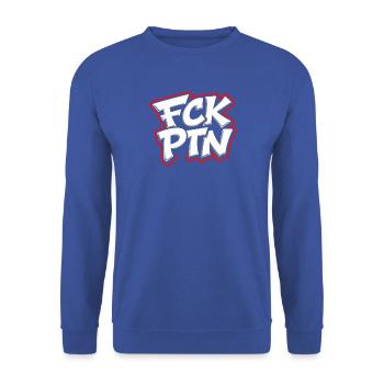 FCK PTN Anti Putin Statement - Unisex Pullover - Royalblau - Vorne - Alina (178cm) & Michal (187cm)