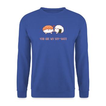 Soy-Mate Sushi Liebesduo soulmate - Unisex Pullover - Royalblau - Vorne - Alina (178cm) & Michal (187cm)