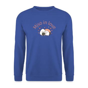 Miso in Love Sushi Umarmung sushi hug - Unisex Pullover - Royalblau - Vorne - Alina (178cm) & Michal (187cm)