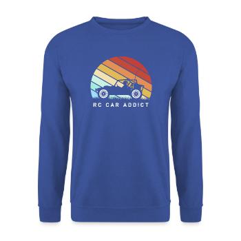 RC Car Spielzeugauto - Unisex Pullover - Royalblau - Vorne - Alina (178cm) & Michal (187cm)