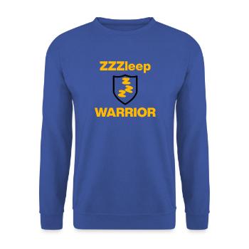 1a ZZZleep Warrior, Kämpfer für guten Schlaf - Unisex Pullover - Royalblau - Vorne - Alina (178cm) & Michal (187cm)