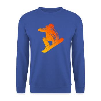 Snowboard Stil für jeden Anlass - Unisex Pullover - Royalblau - Vorne - Alina (178cm) & Michal (187cm)