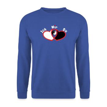 Liebespaar - Unisex Pullover - Royalblau - Vorne - Alina (178cm) & Michal (187cm)