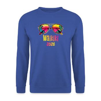 Waikiki 2026 Neon Sonnenbrille - Unisex Pullover - Royalblau - Vorne - Alina (178cm) & Michal (187cm)