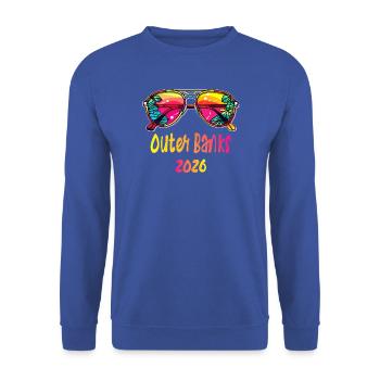 Sonnenbrillen Tropenurlaub 2026 Outer Banks - Unisex Pullover - Royalblau - Vorne - Alina (178cm) & Michal (187cm)