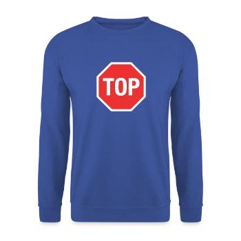 Nach oben! (Stopp) - Unisex Pullover - Royalblau - Vorne - Alina (178cm) & Michal (187cm)