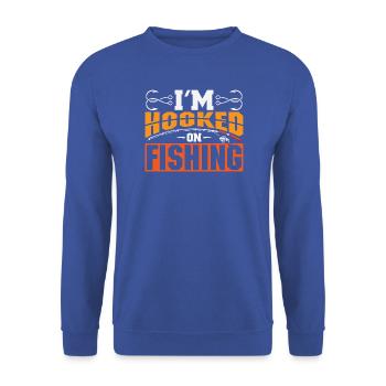 Fischer Sportfischer Angeln Angler Spruch - Unisex Pullover - Royalblau - Vorne - Alina (178cm) & Michal (187cm)